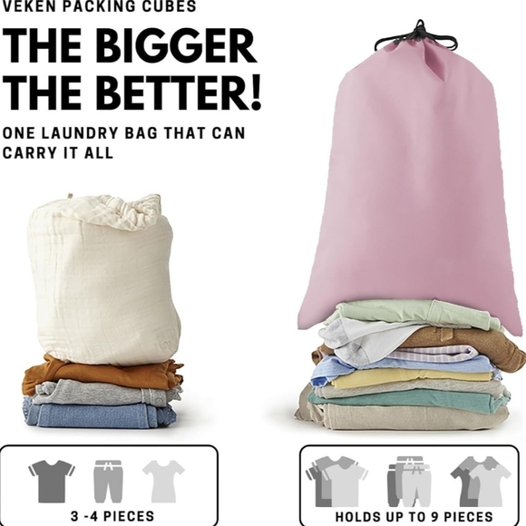 Veken Pink 6-Piece Packing Cubes Set - Extra Large, Large, Medium, Small - Picture 9 of 15